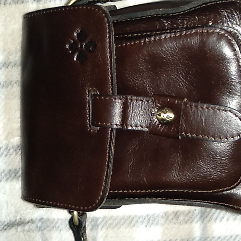 Patricia Nash Leather Crossbody Handbag Brown with  free leather card holder
